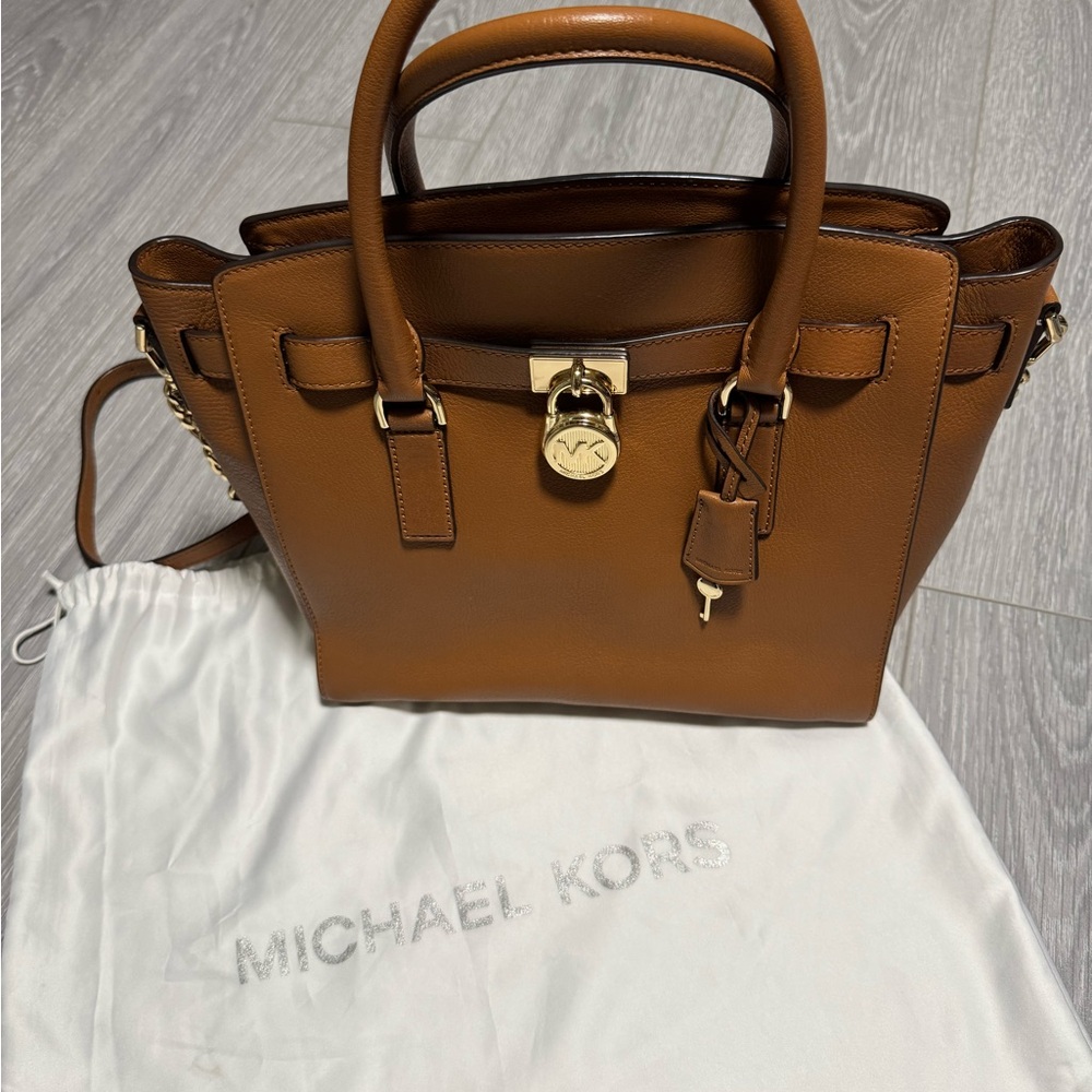 Michael Kors Women's Brown Hamilton Tan Padlock